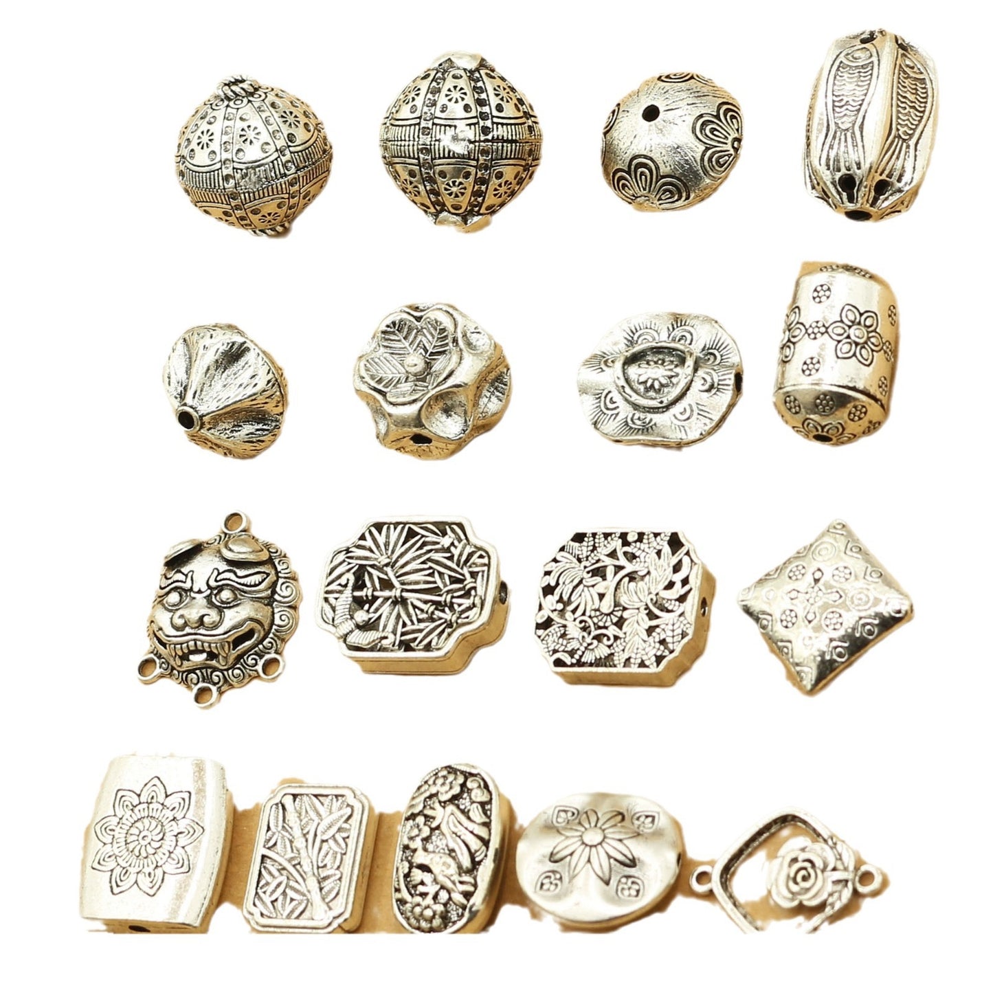 Vintage Antique Silver Mixed Spacer Beads | Tibetan Style Metal Beads for DIY Jewelry Making