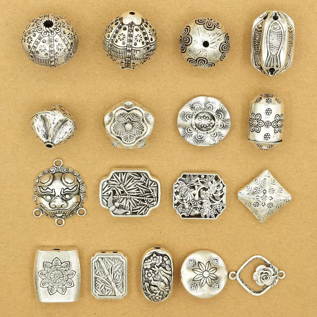 Vintage Antique Silver Mixed Spacer Beads | Tibetan Style Metal Beads for DIY Jewelry Making