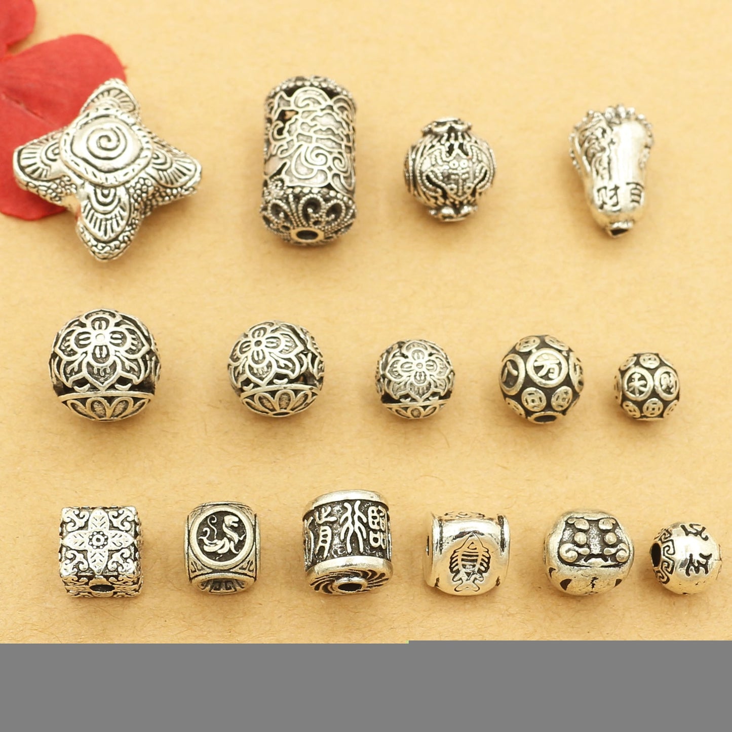 Antique Silver Tibetan Style Spacer Beads | DIY Jewelry Making Charms for Bracelets & Necklaces