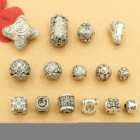 Antique Silver Tibetan Style Spacer Beads | DIY Jewelry Making Charms for Bracelets & Necklaces