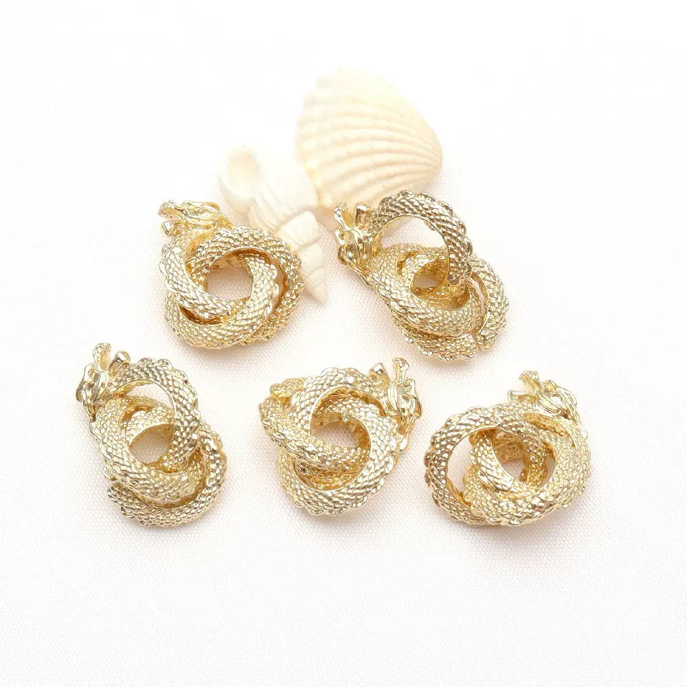 Chinese Dragon Beads for Jewelry Making | Antique Gold Silver Dragon Spacer Beads | Oriental Fantasy DIY Bracelet Necklace Supplies