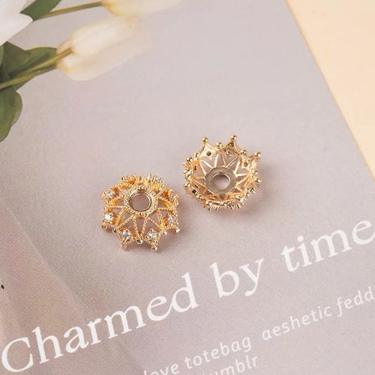 Luxury Crystal Bead Caps for Jewelry Making | Vintage Rhinestone Spacer Beads | Elegant DIY Bracelet Necklace Jewelry Findings