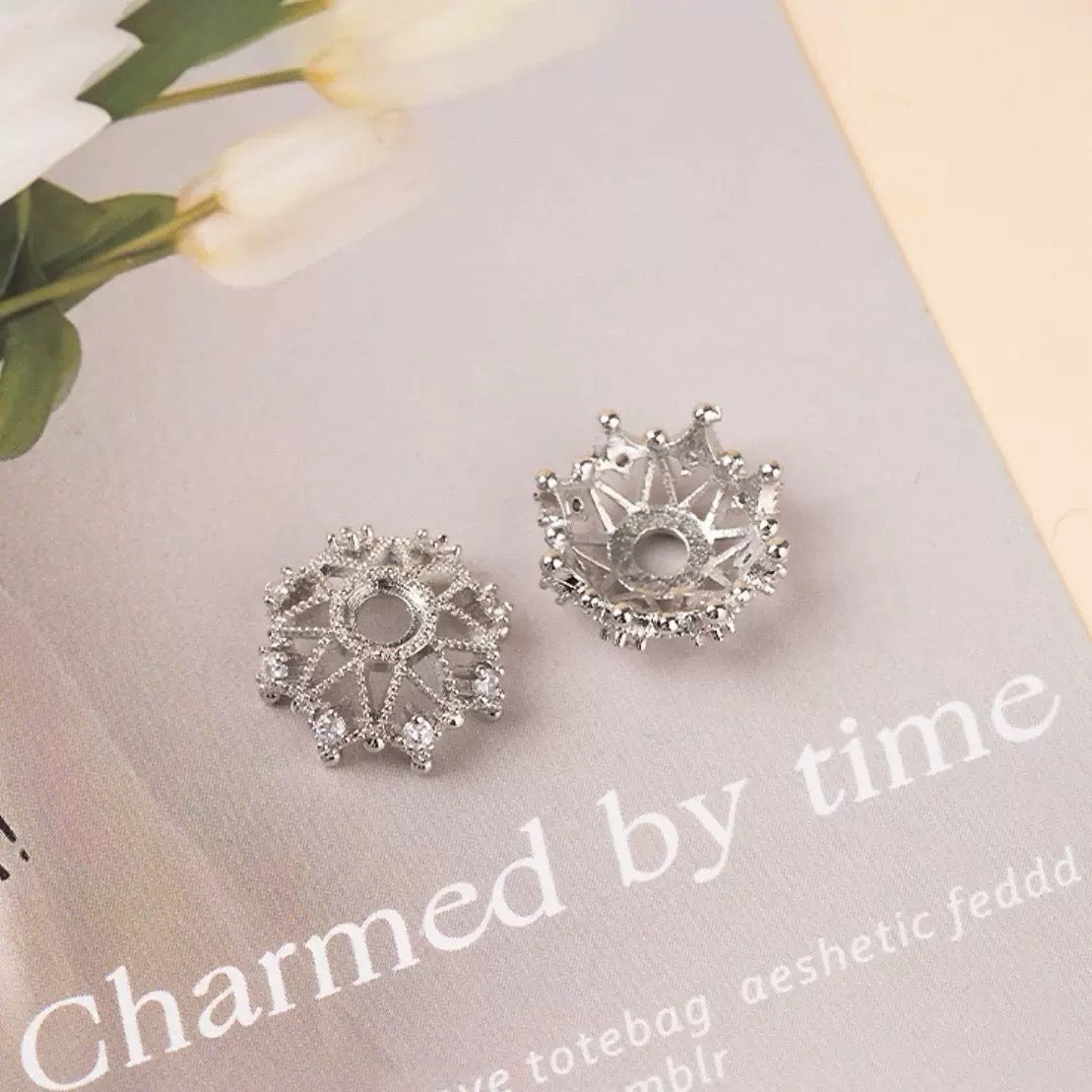 Luxury Crystal Bead Caps for Jewelry Making | Vintage Rhinestone Spacer Beads | Elegant DIY Bracelet Necklace Jewelry Findings