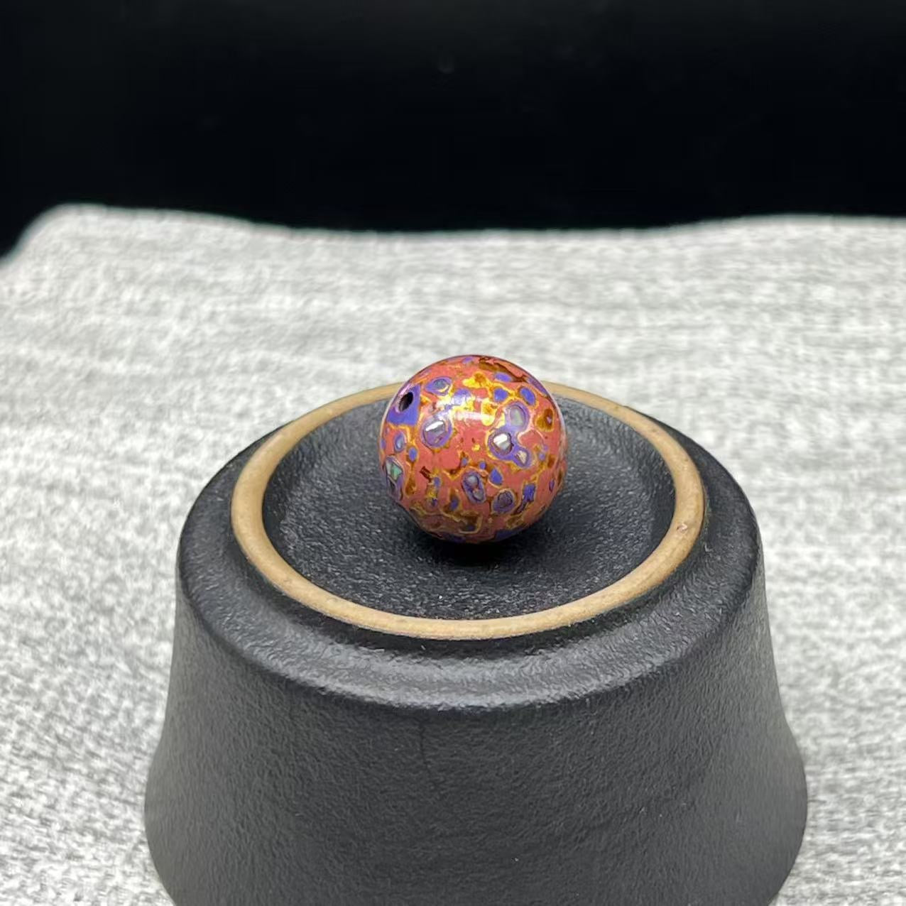 15mm Handmade Chinese Lacquer Beads – Colorful Round Beads for DIY Jewelry Making