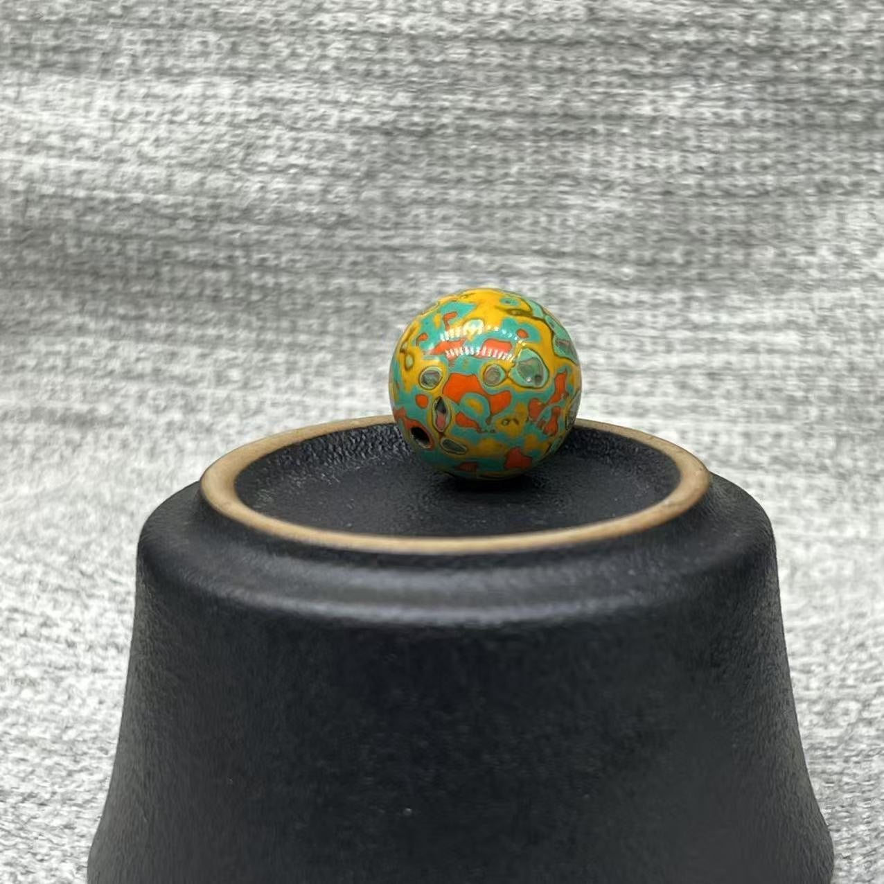 15mm Handmade Chinese Lacquer Beads – Colorful Round Beads for DIY Jewelry Making