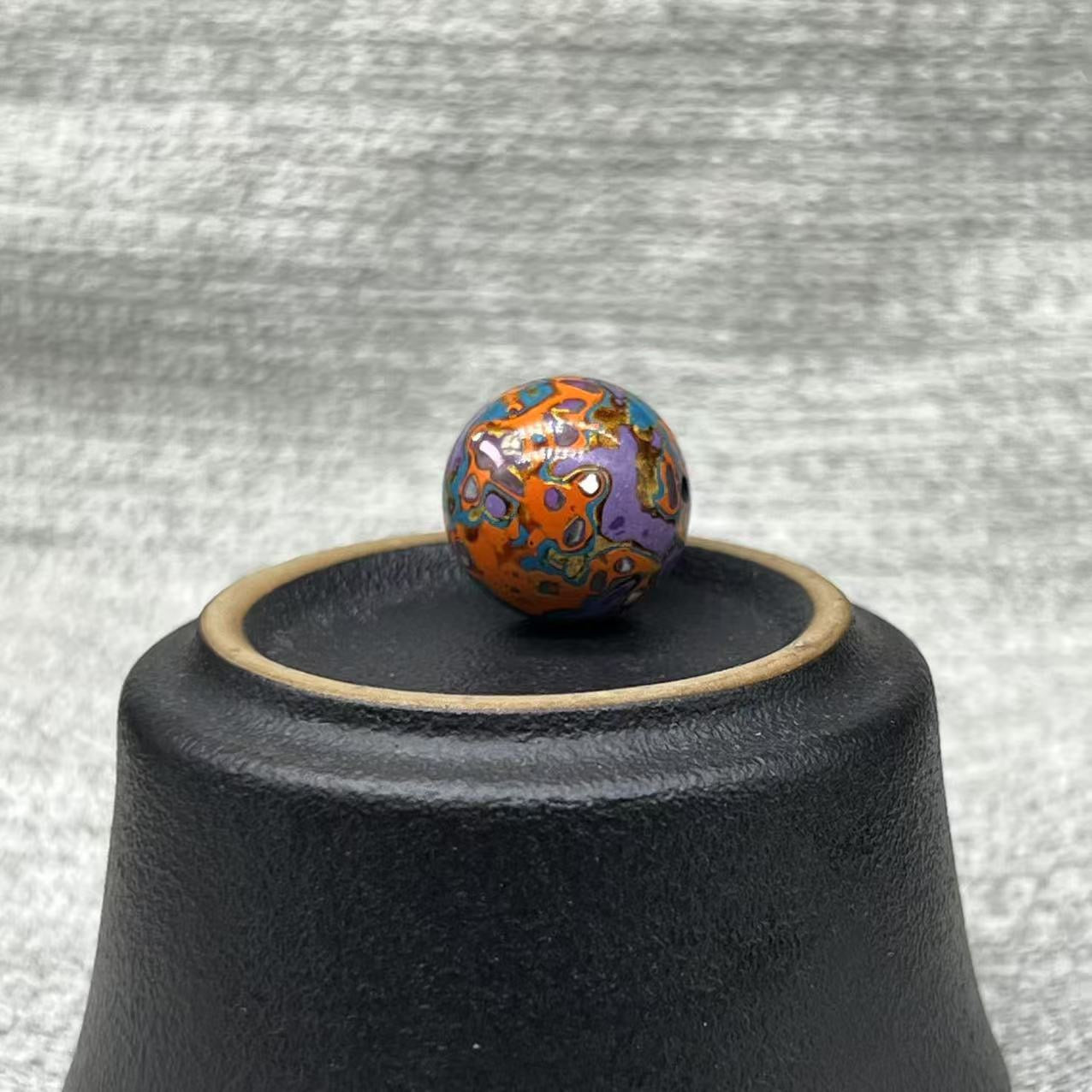 15mm Handmade Chinese Lacquer Beads – Colorful Round Beads for DIY Jewelry Making