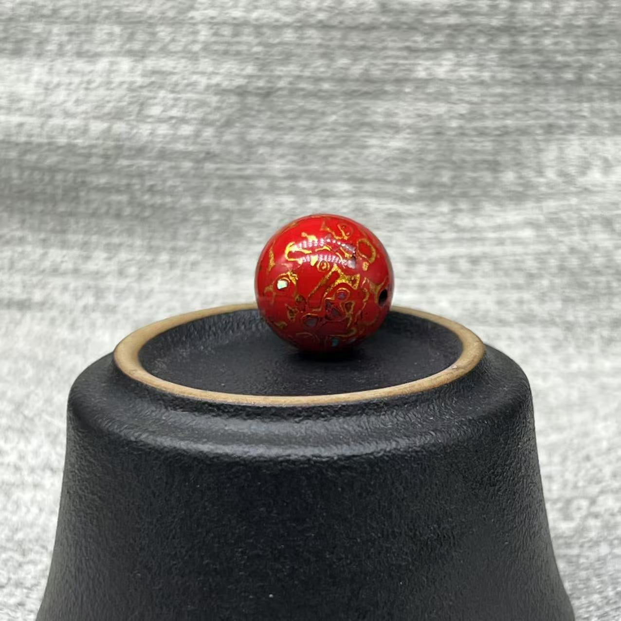 15mm Handmade Chinese Lacquer Beads – Colorful Round Beads for DIY Jewelry Making