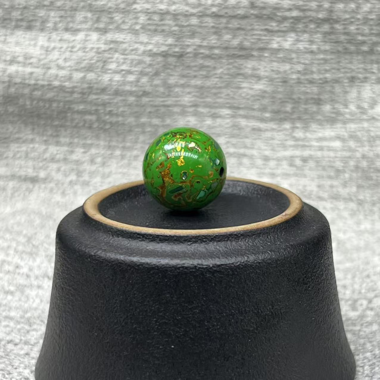 15mm Handmade Chinese Lacquer Beads – Colorful Round Beads for DIY Jewelry Making