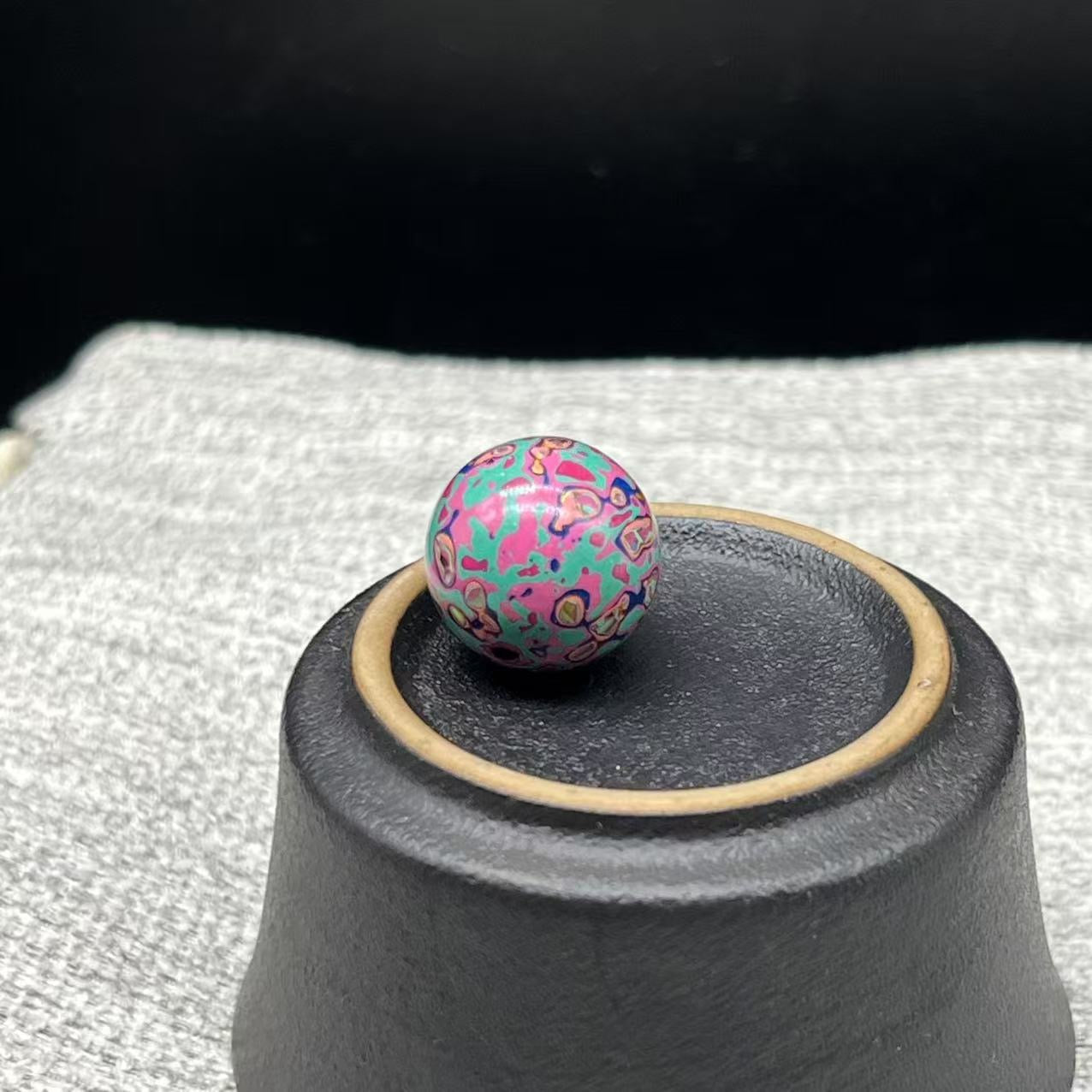 15mm Handmade Chinese Lacquer Beads – Colorful Round Beads for DIY Jewelry Making