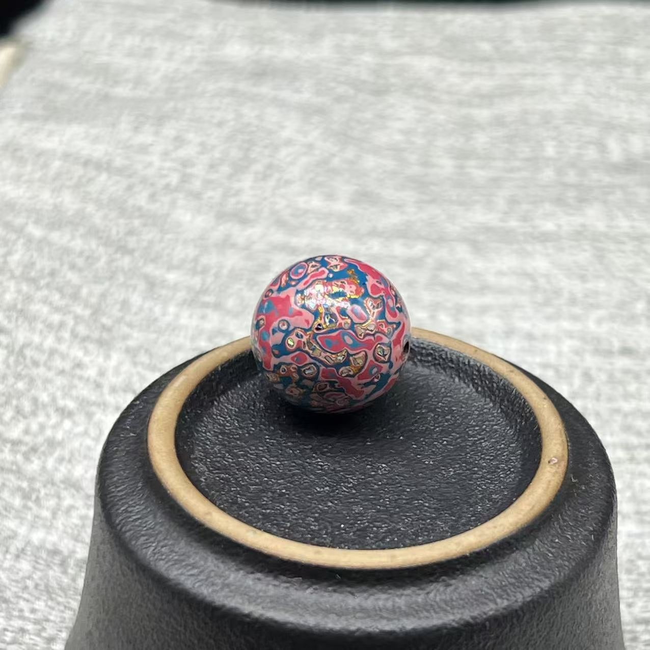 15mm Handmade Chinese Lacquer Beads – Colorful Round Beads for DIY Jewelry Making