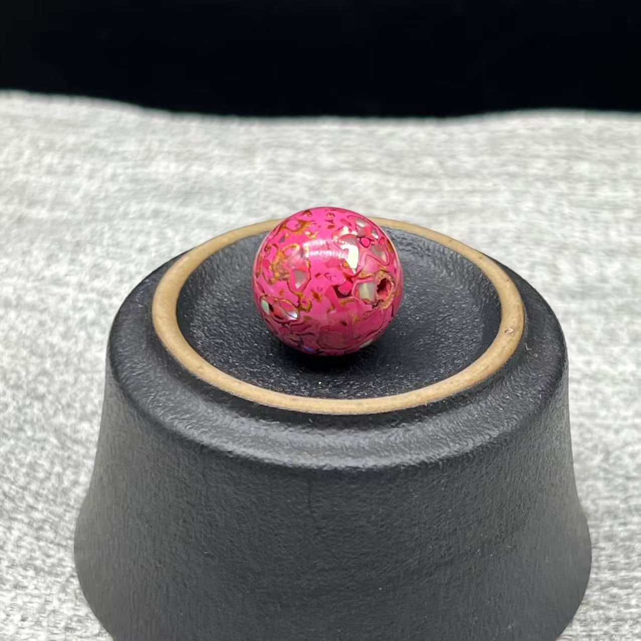 15mm Handmade Chinese Lacquer Beads – Colorful Round Beads for DIY Jewelry Making