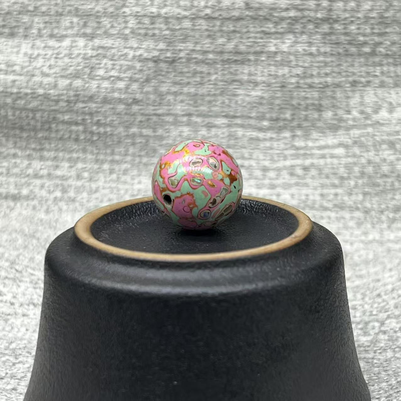 15mm Handmade Chinese Lacquer Beads – Colorful Round Beads for DIY Jewelry Making