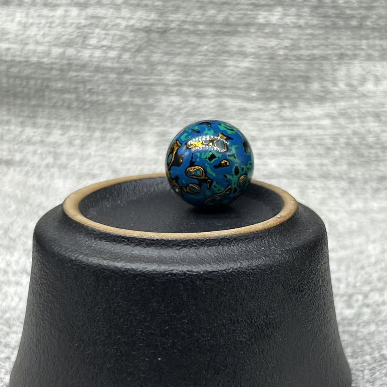 15mm Handmade Chinese Lacquer Beads – Colorful Round Beads for DIY Jewelry Making