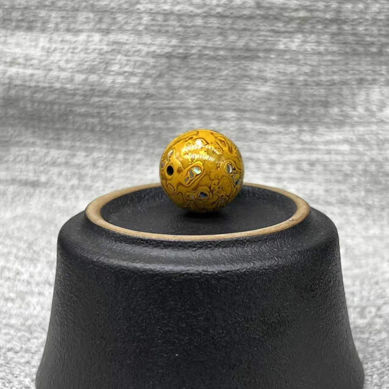 15mm Handmade Chinese Lacquer Beads – Colorful Round Beads for DIY Jewelry Making