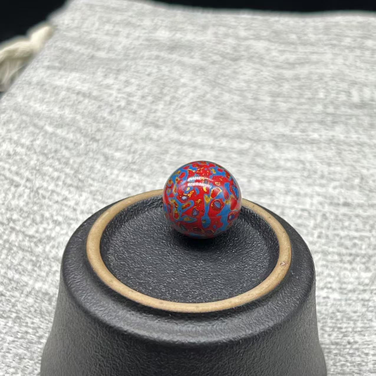 15mm Handmade Chinese Lacquer Beads – Colorful Round Beads for DIY Jewelry Making