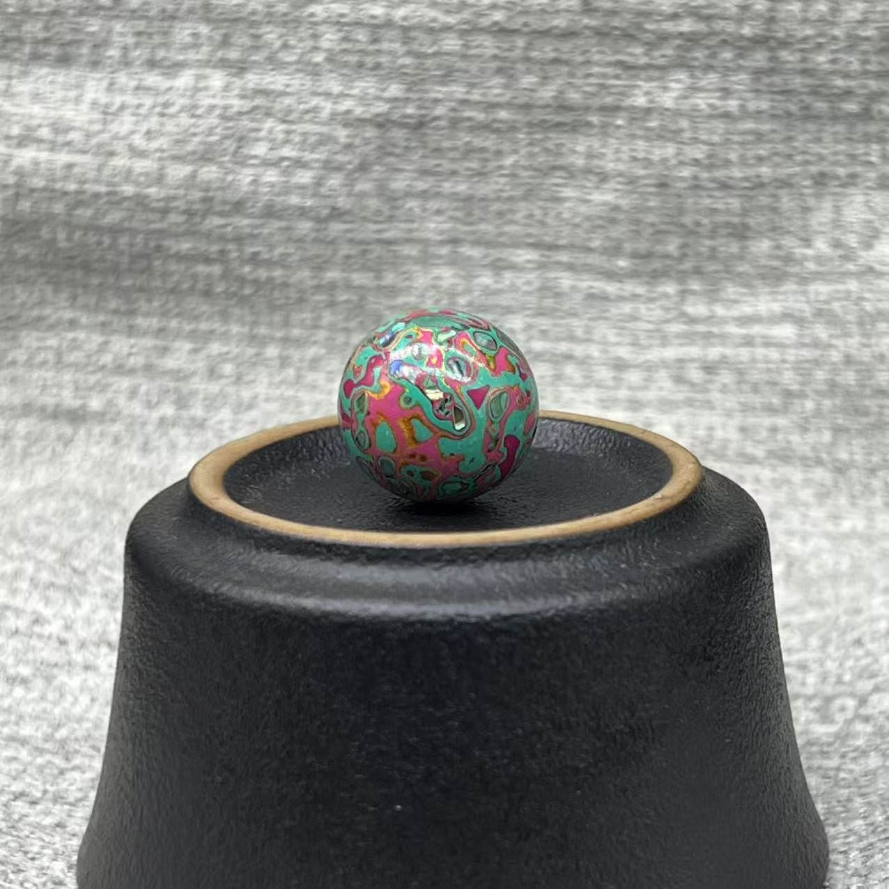 15mm Handmade Chinese Lacquer Beads – Colorful Round Beads for DIY Jewelry Making