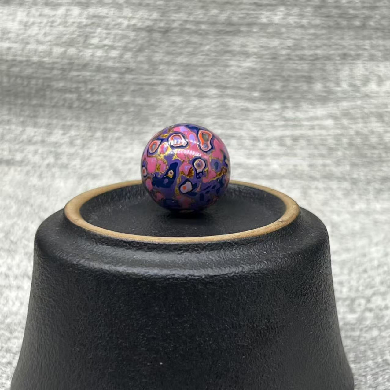 15mm Handmade Chinese Lacquer Beads – Colorful Round Beads for DIY Jewelry Making