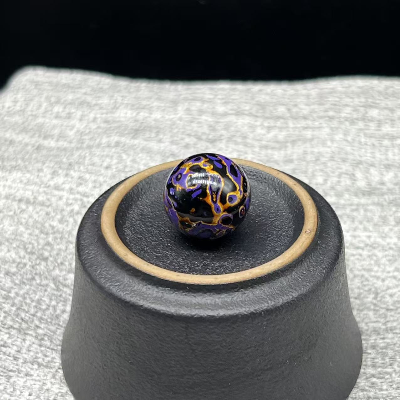 15mm Handmade Chinese Lacquer Beads – Colorful Round Beads for DIY Jewelry Making