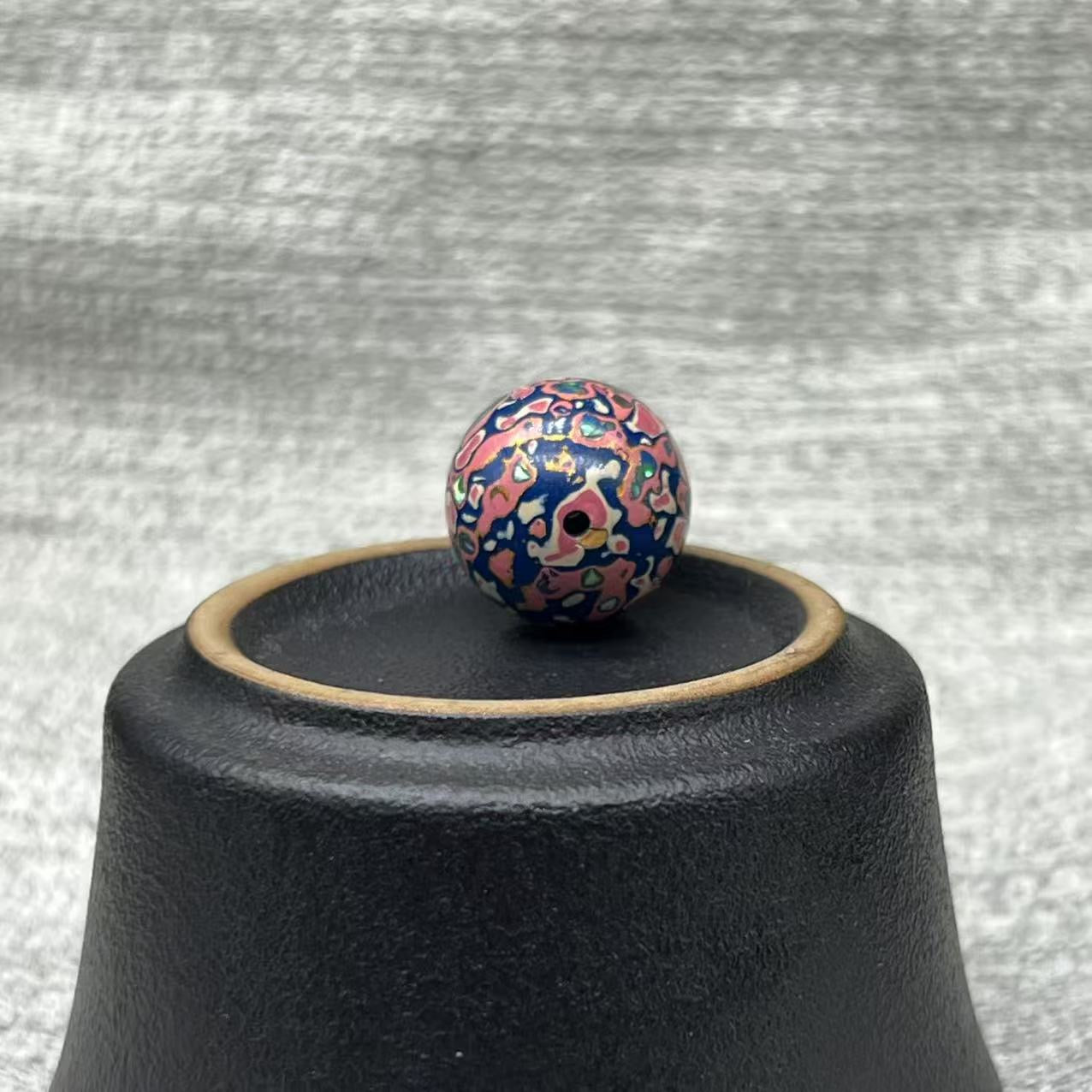 15mm Handmade Chinese Lacquer Beads – Colorful Round Beads for DIY Jewelry Making