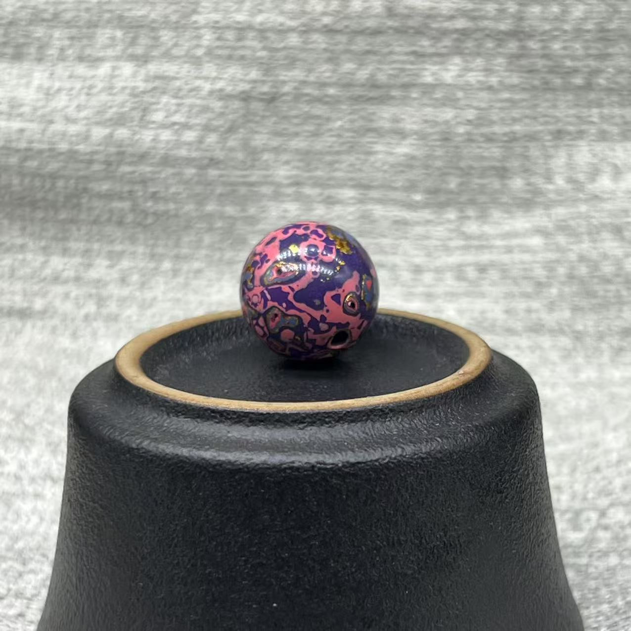 15mm Handmade Chinese Lacquer Beads – Colorful Round Beads for DIY Jewelry Making