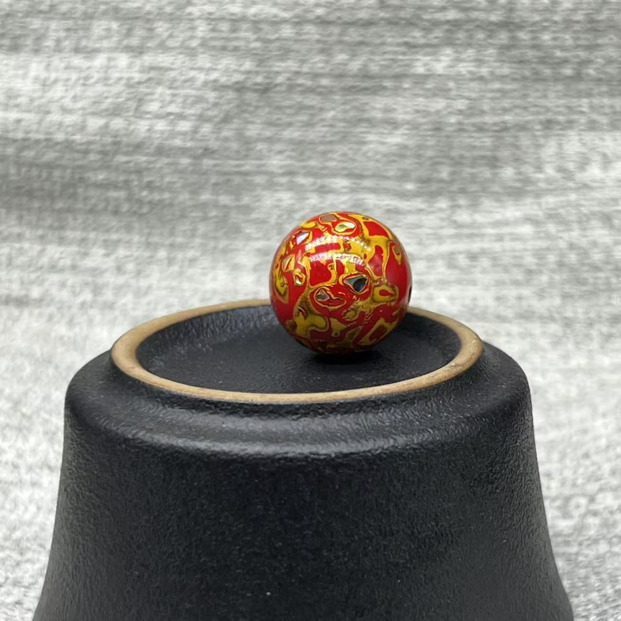 15mm Handmade Chinese Lacquer Beads – Colorful Round Beads for DIY Jewelry Making